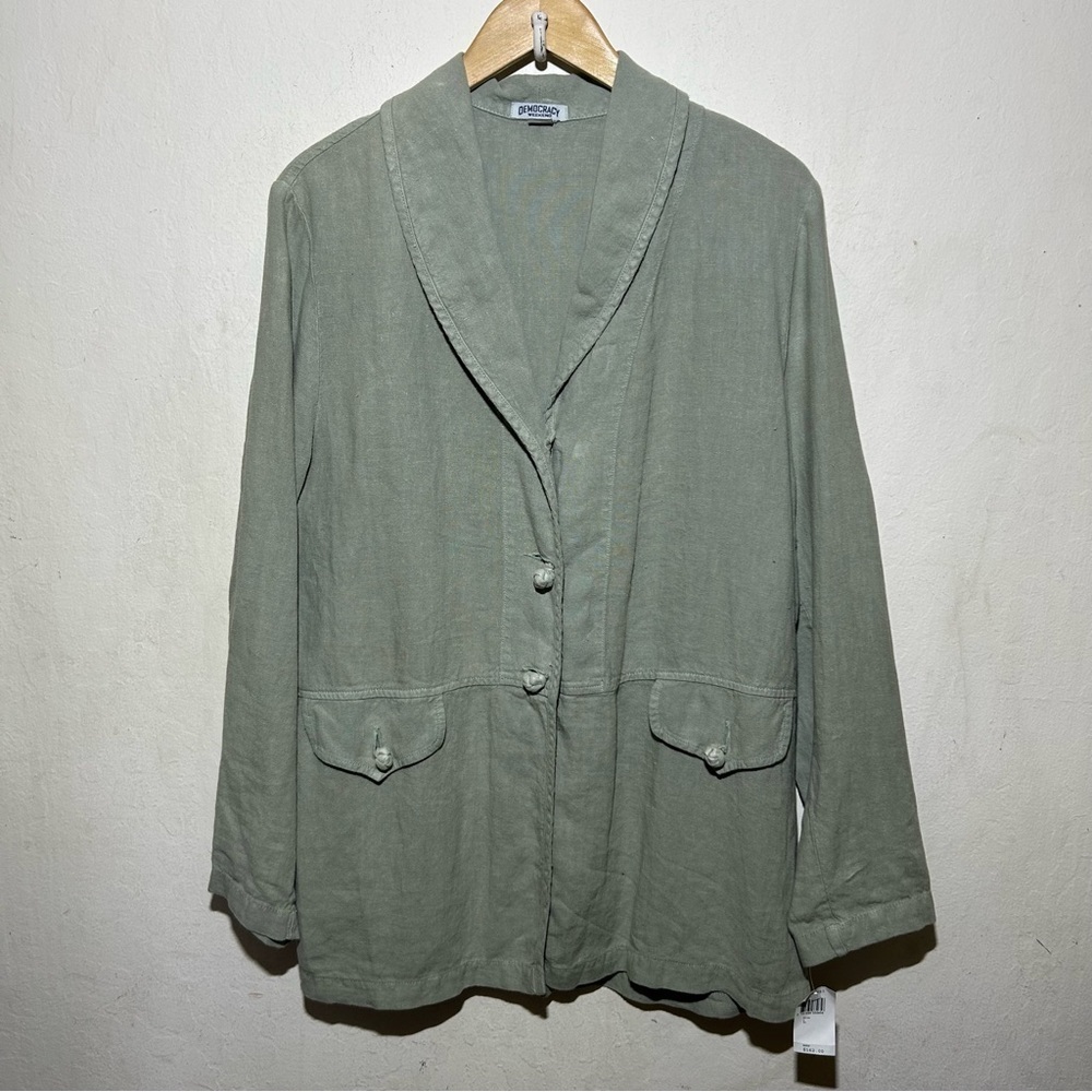 Vintage Democracy Weekend Linen Blazer Size Large NWT